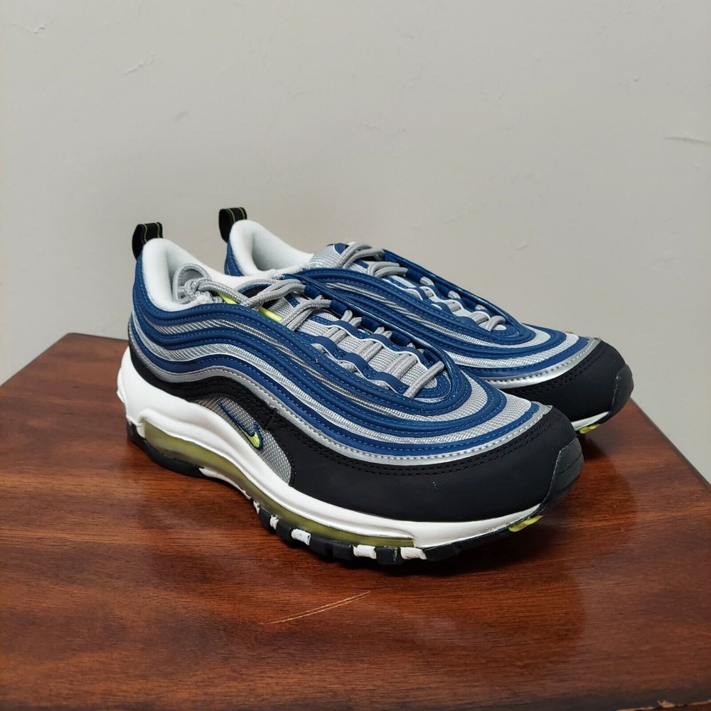 Women's Nike Air Max 97 OG Blue Volt Yellow Running Shoes DQ9131 400 Size 8